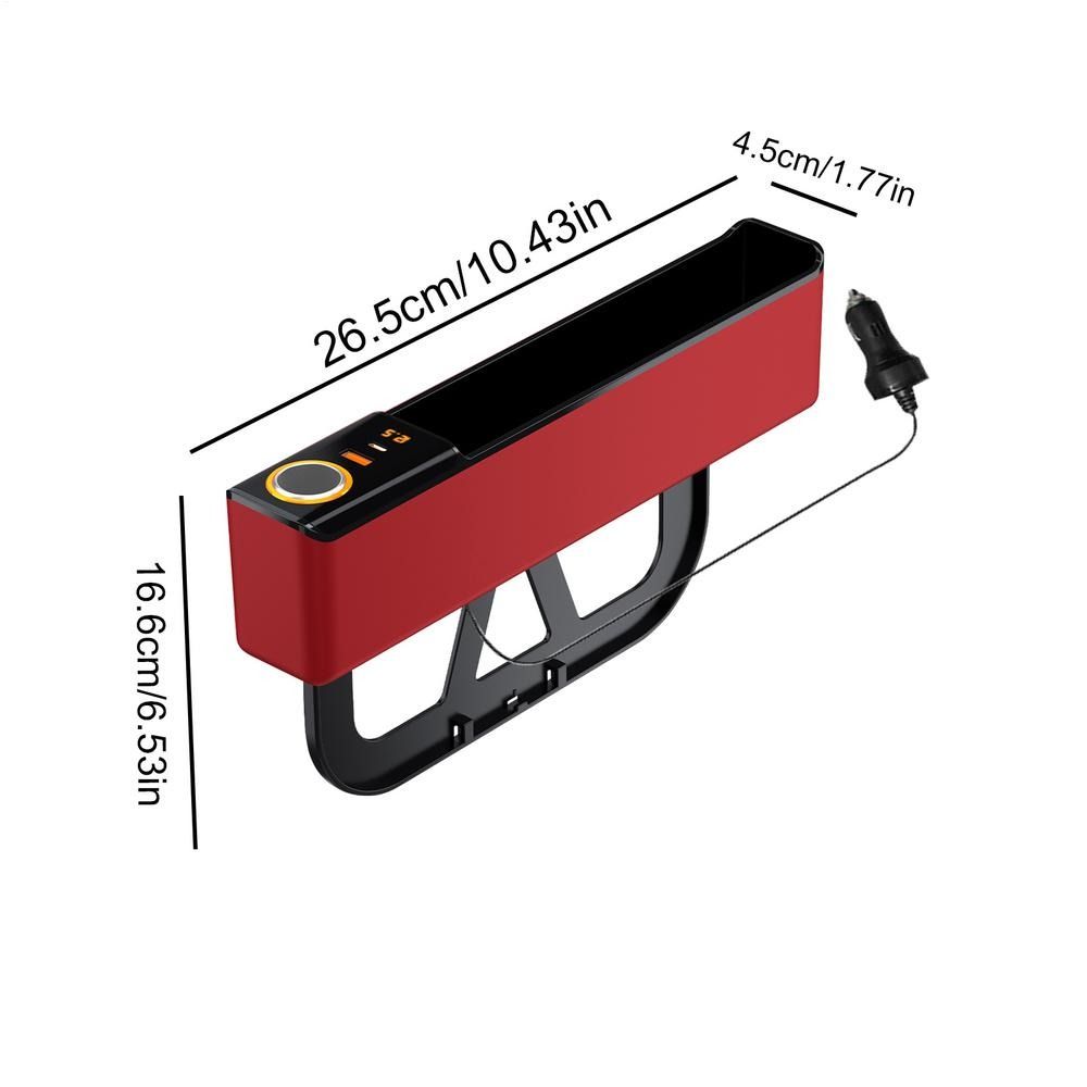 With Charge Port Car Seat Gap Filler Organizer Car Interior Storage Box  Glasses Phones Storage