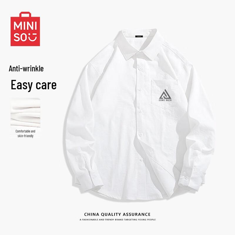 MINISO Men s Loose Fit Ice Silk Long Sleeve Shirt L