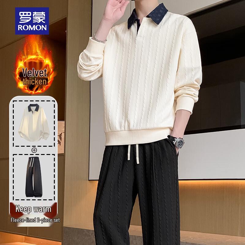 ROMON Men s Winter 2025 Warm Fleece Sweatshirt Set XL