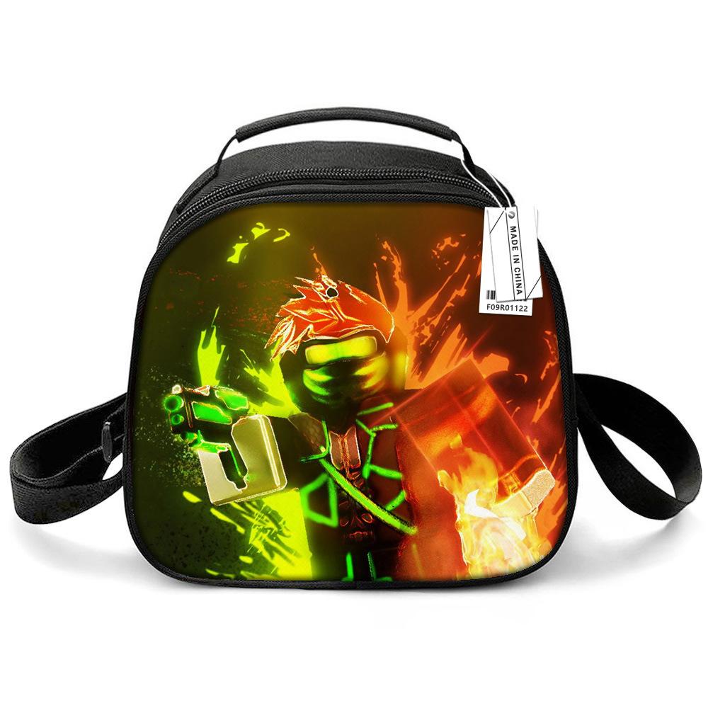 Virtual World, Lunch Bag Cartoon Primary School Children Animation Game Merchandise Lunch Bag Bento Bag