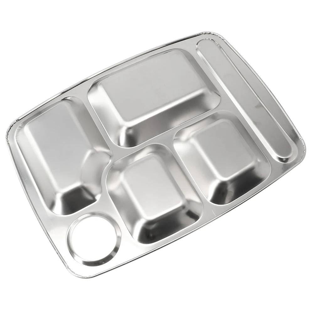 Enjoy A Balanced Meal Reliable Easy To Clean And Reuse Dinner Plate Lunch Container Safe And Large Stainless Steel