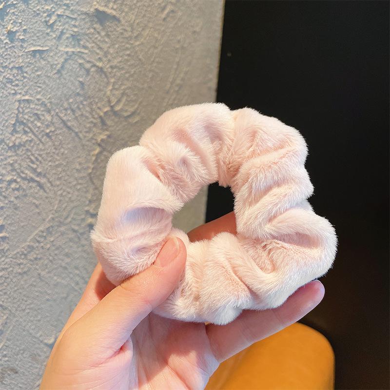 Plush Pig Intestine Hair Tie – Milk Coffee Color: 2025 Christmas Autumn Winter Series Hair Accessories