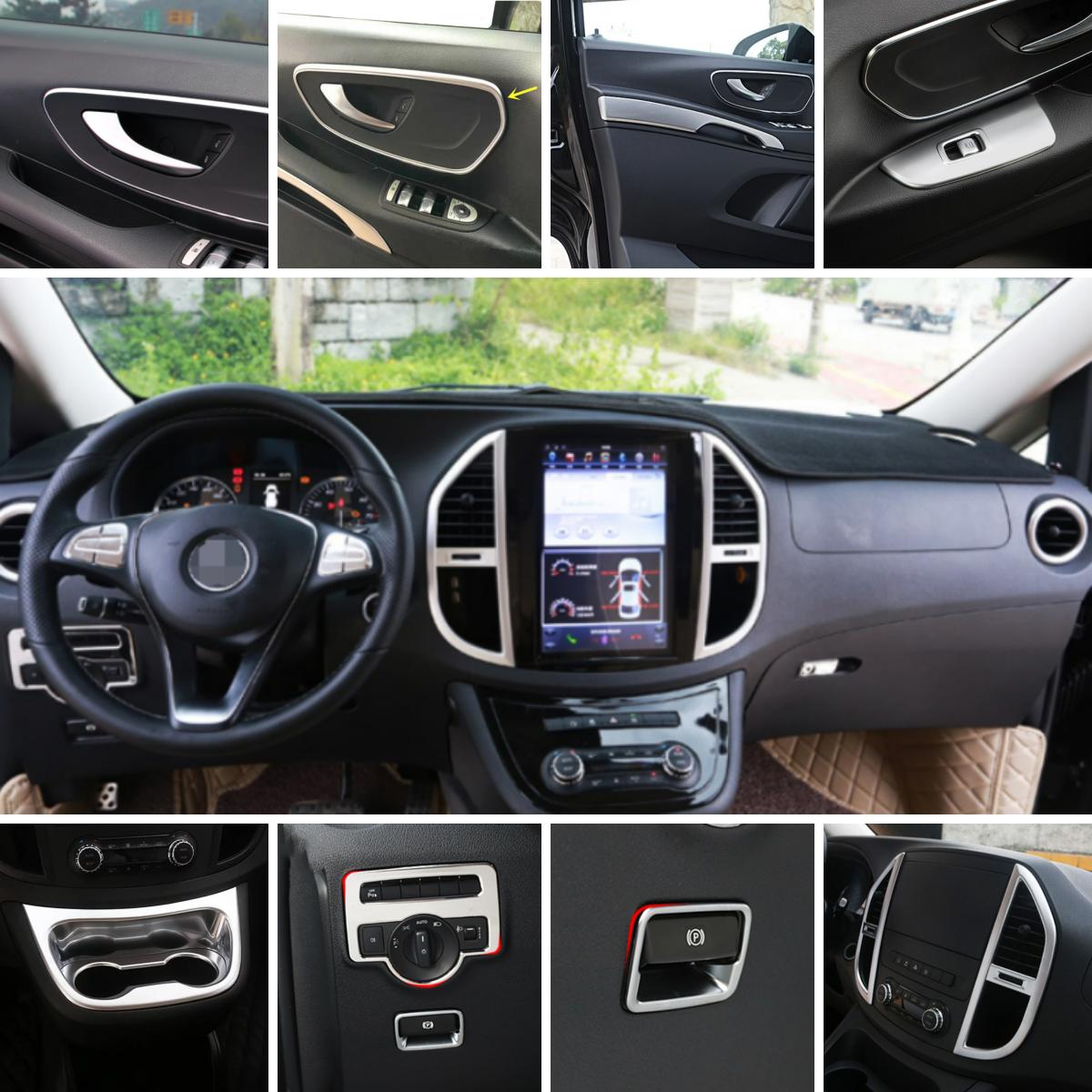 

Для Mercedes-Benz Vito W447 2014-2022 аксессуары для интерьера, кнопка включения лампы, розетка переменного тока, ручка двери автомобиля, крышка чаши