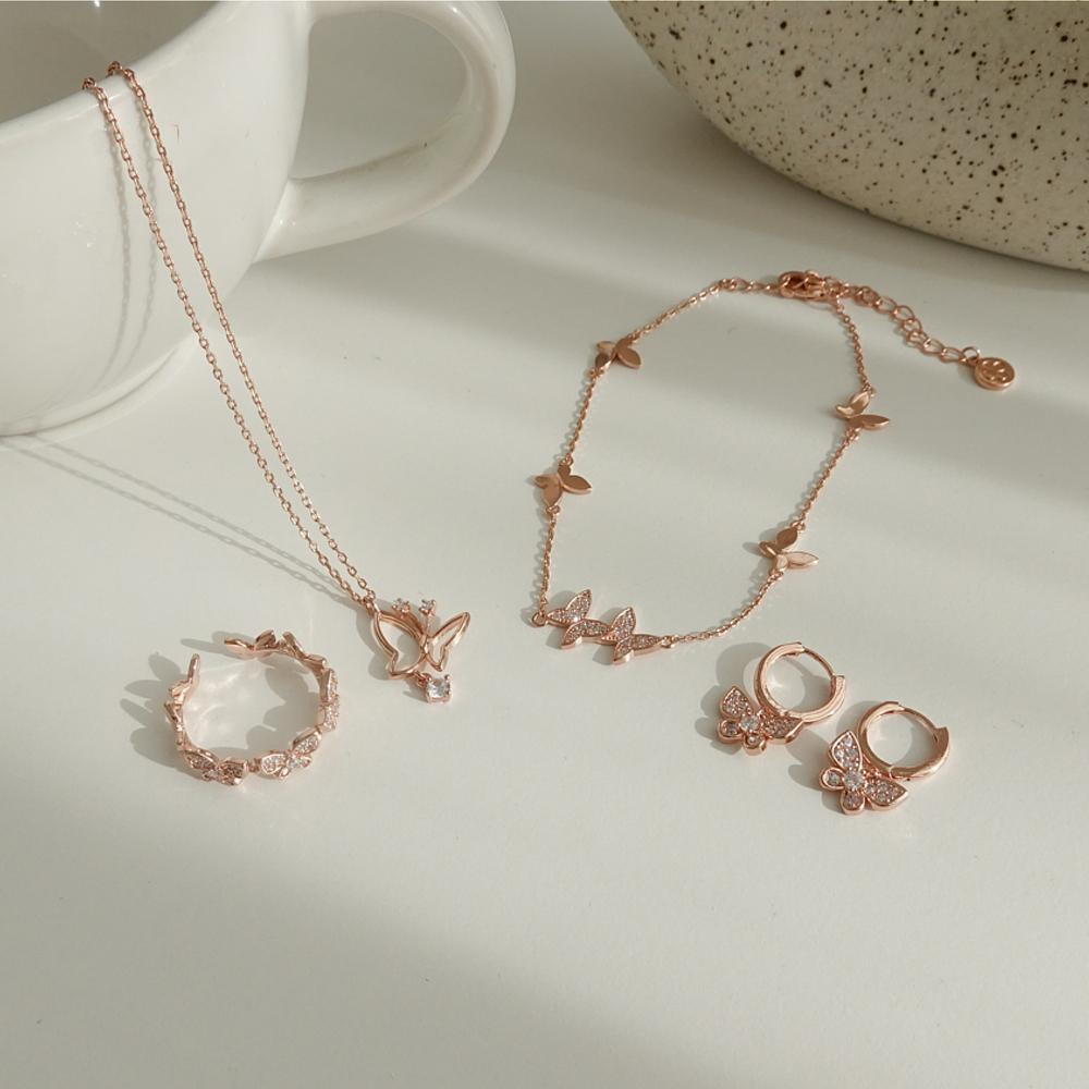 Monograph Butterfly Earrings Mger0347 14K Gold Plated