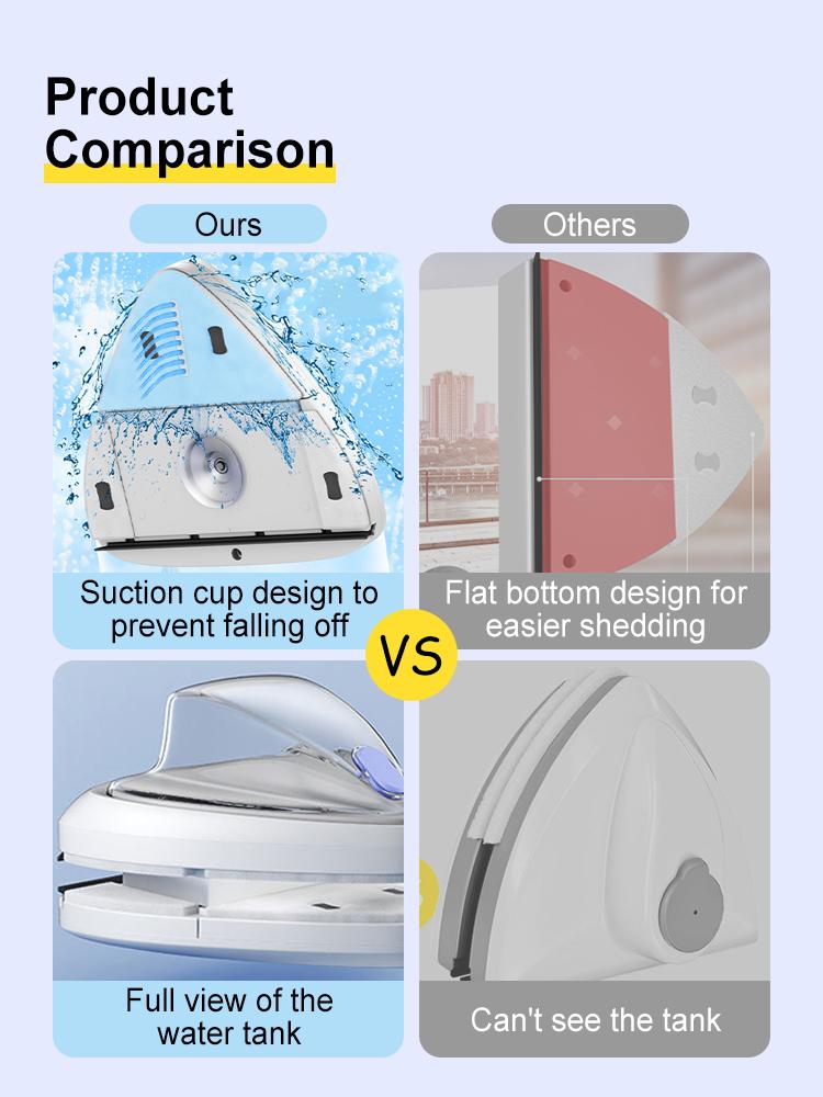 Double Sided Magnet Windows Cleaner Automatic Drainage Wiper Glass Window Washer Window Cleaner Brush Household Cleaning Tool