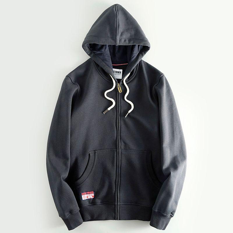 Export Foreign Trade Good Goods Cut the Tag off Tail Goods Autumn and Winter Warm Men s Hoodie Thickened Outerwear Men s Foreign Trade Top Tide Iron Gray XL