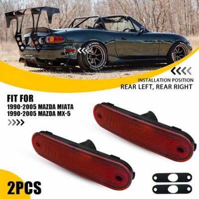Red Left + Right Side Marker Light For 1990-2005 Mazda Miata MX-5 NA01515EXA EOA