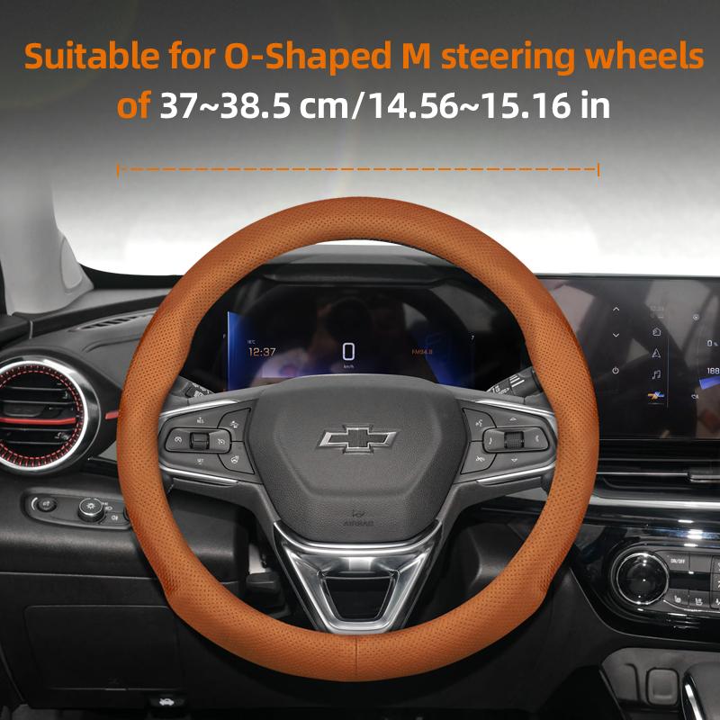Suitable for Chevrolet Ultra-Thin Breathable Leather Steering Wheel Cover Suitable for Celze Spark Captiva Orlando Lacetti Equinox Malibu Monza Expre