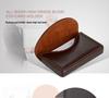 Leather & Stainless Steel Business Card Holder - Half Round Design 03