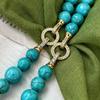 Vintage Green Artificial Turquoise Small Long Chain Sweater Chain Necklace Women's Light Luxury Niche Atmosphere Necklace