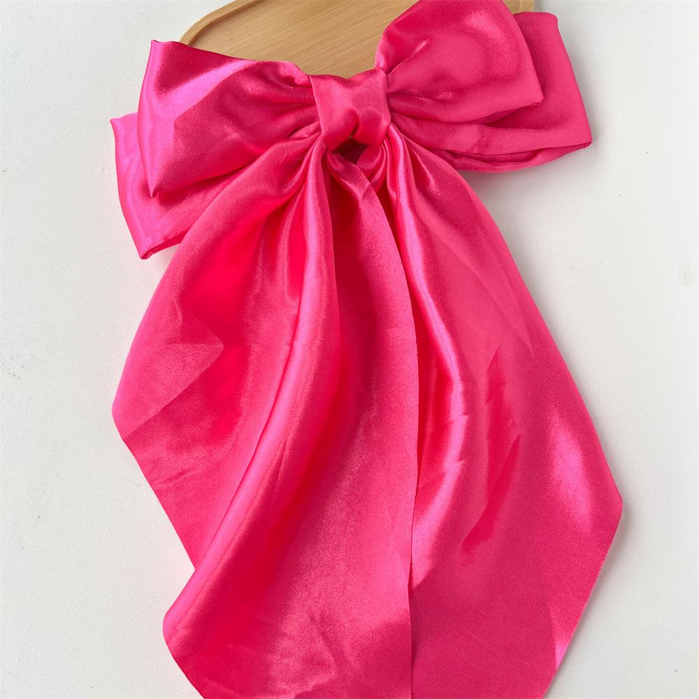 

Цветной бант-стример, большая заколка для волос, пружинная заколка, супер фея, однотонная заколка для волос сзади для женщин, аксессуары для волос Jianyue фуксия