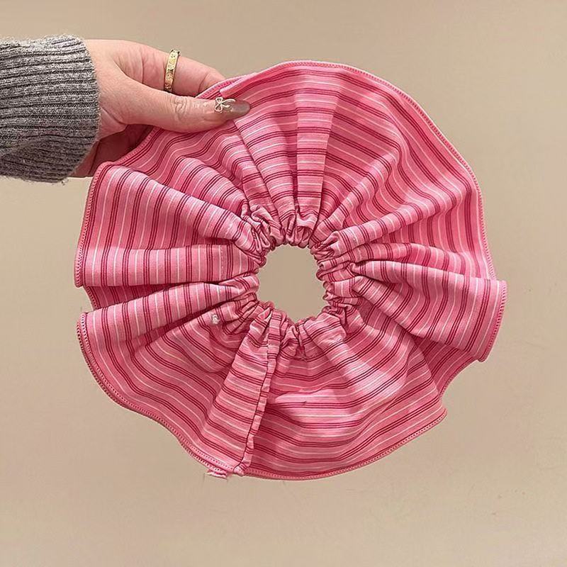 Korean Scrunchies Silk Satin Vintage Floral Hairtie for Pony Hair Band Beach Accessories Rolled Up Women and Girls Fashion Style