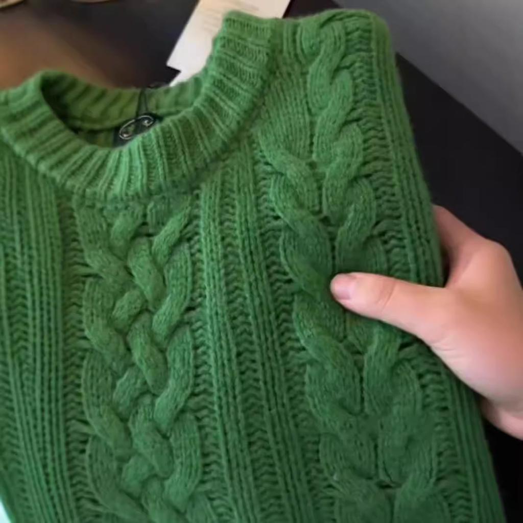 Raccoon Velvet Twist Pullover Women's Autumn and Winter New Lazy Wind Wool Winter Thickened Inner and Bottomed Knitted Sweater