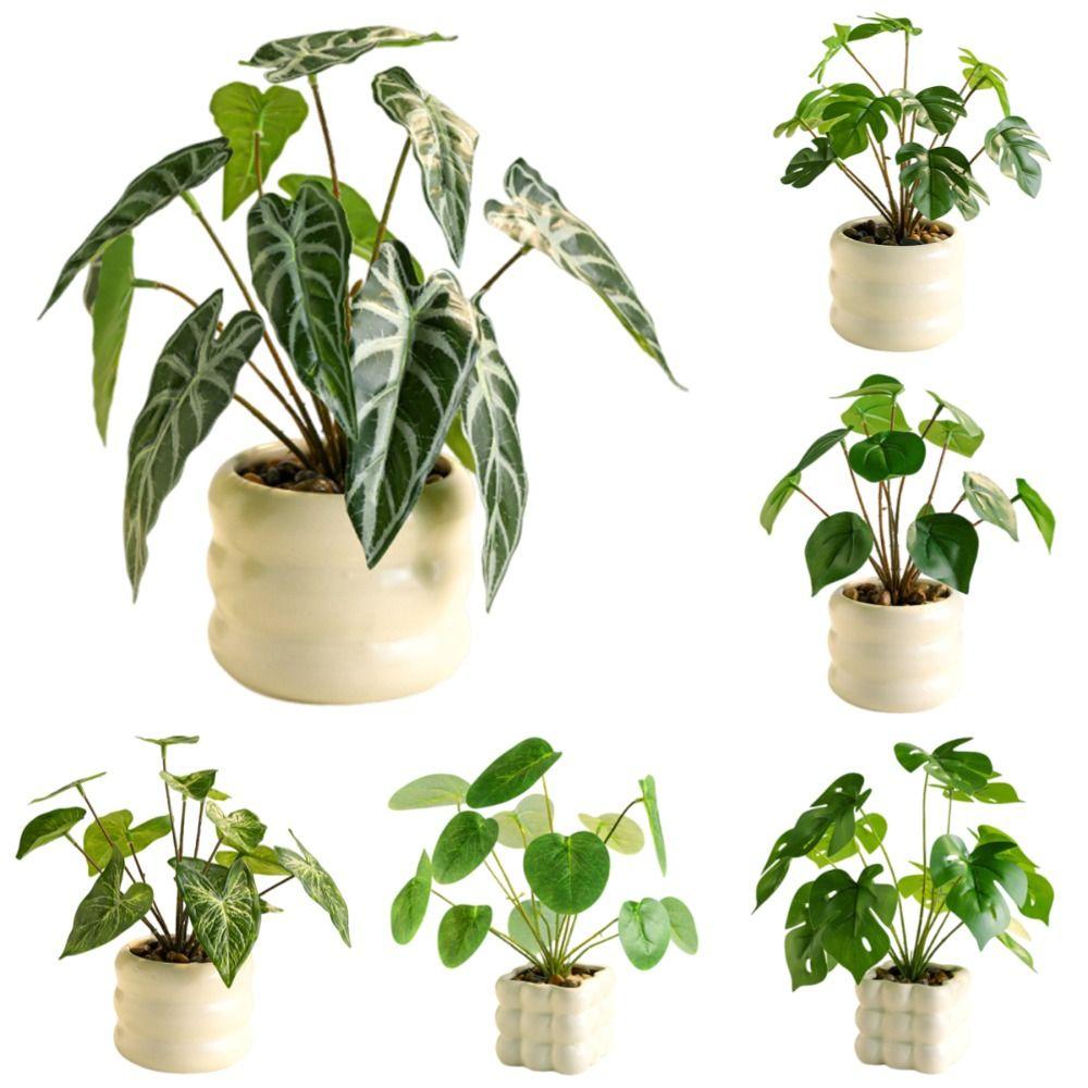 Elegant Artificial Plants Bonsai Evergreen Artificial Fern Leaves  Home Garden