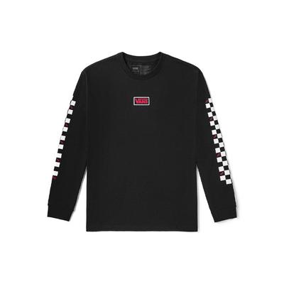 Szachownica Logo Swobodna Bluza z Długim Rękawem i Okrągłym Dekoltem Męska bluza Czarny VN0A54MQS6C