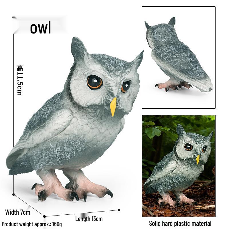 Realistic Bird Figurines Set: Eagle, Parrot, Peacock, Flamingo, and Owl