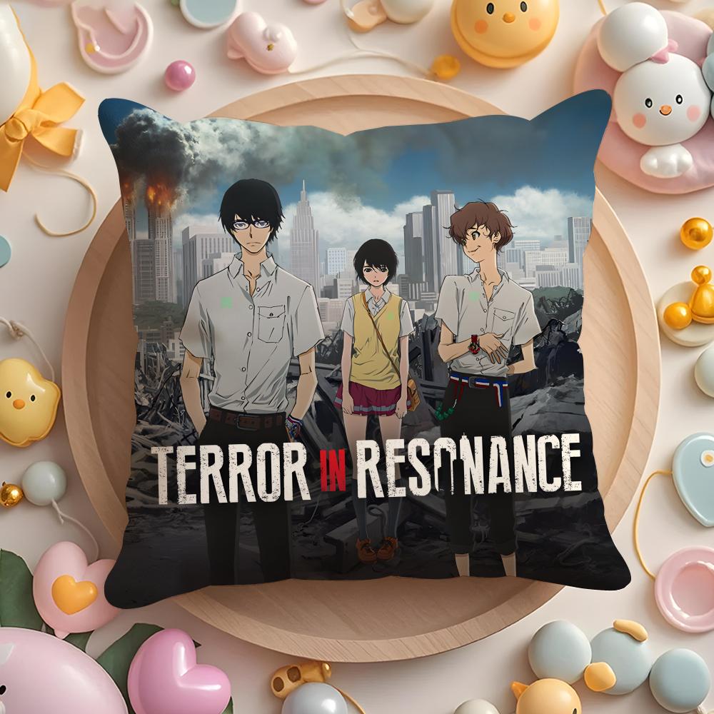 Anime Z-ankyou No T-Terror Cushion Cover Home & Car Multi-Scene Pillow Cover - Reversible, Soft & Durable for Daily Use