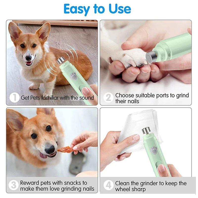 2025 Trend Electric Dog Nails Grinder Painless With Polisher Wheel Chargeable Pet Nails Clipper& Trimmer For All Pets
