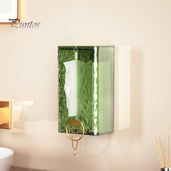 Tissue Box Wall-Mounted Tissue Storage Box Self-Adhesive Strong Load-Bearing Capacity Paper Towel Holder for Home