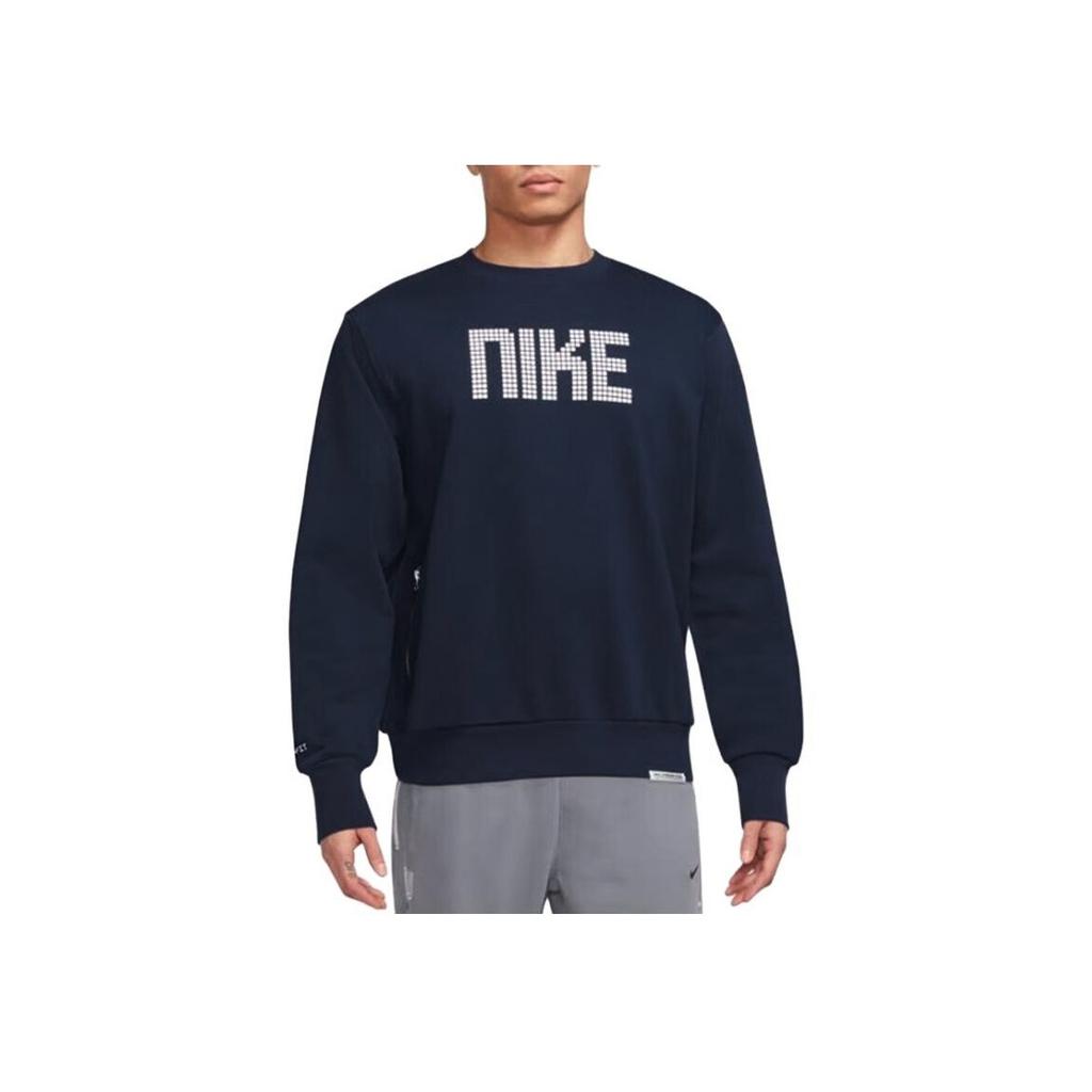 Nike Round Neck Letter Print Pullover Long Sleeve Sweatshirt Men Tops Blue FD9744-410
