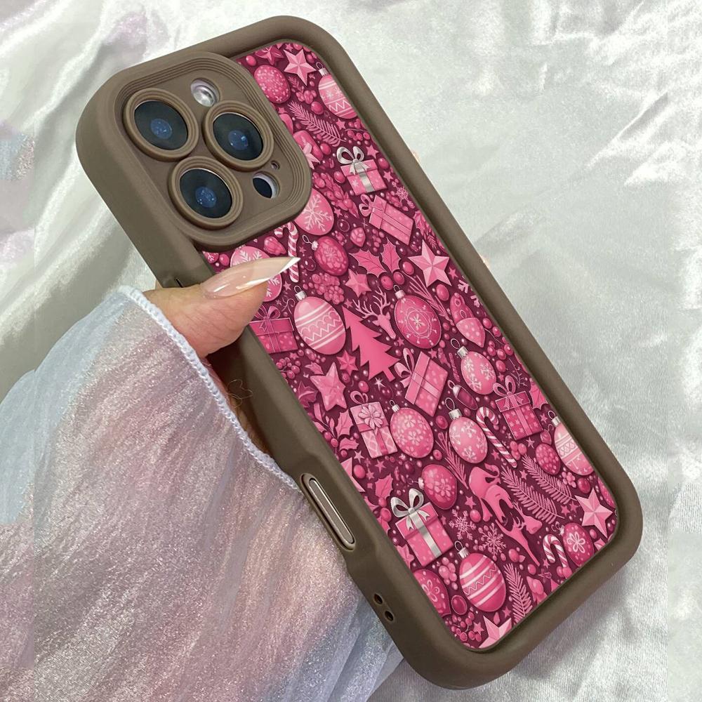 JT405 Pink Christmas Cute To Glam for iPhone 17 16 15 14 13 12 Pro Max Samsung S26 S25 Ultra A17 A07 A56 A16 Xiaomi 15T 13T Redmi 15c 14C Soft Case