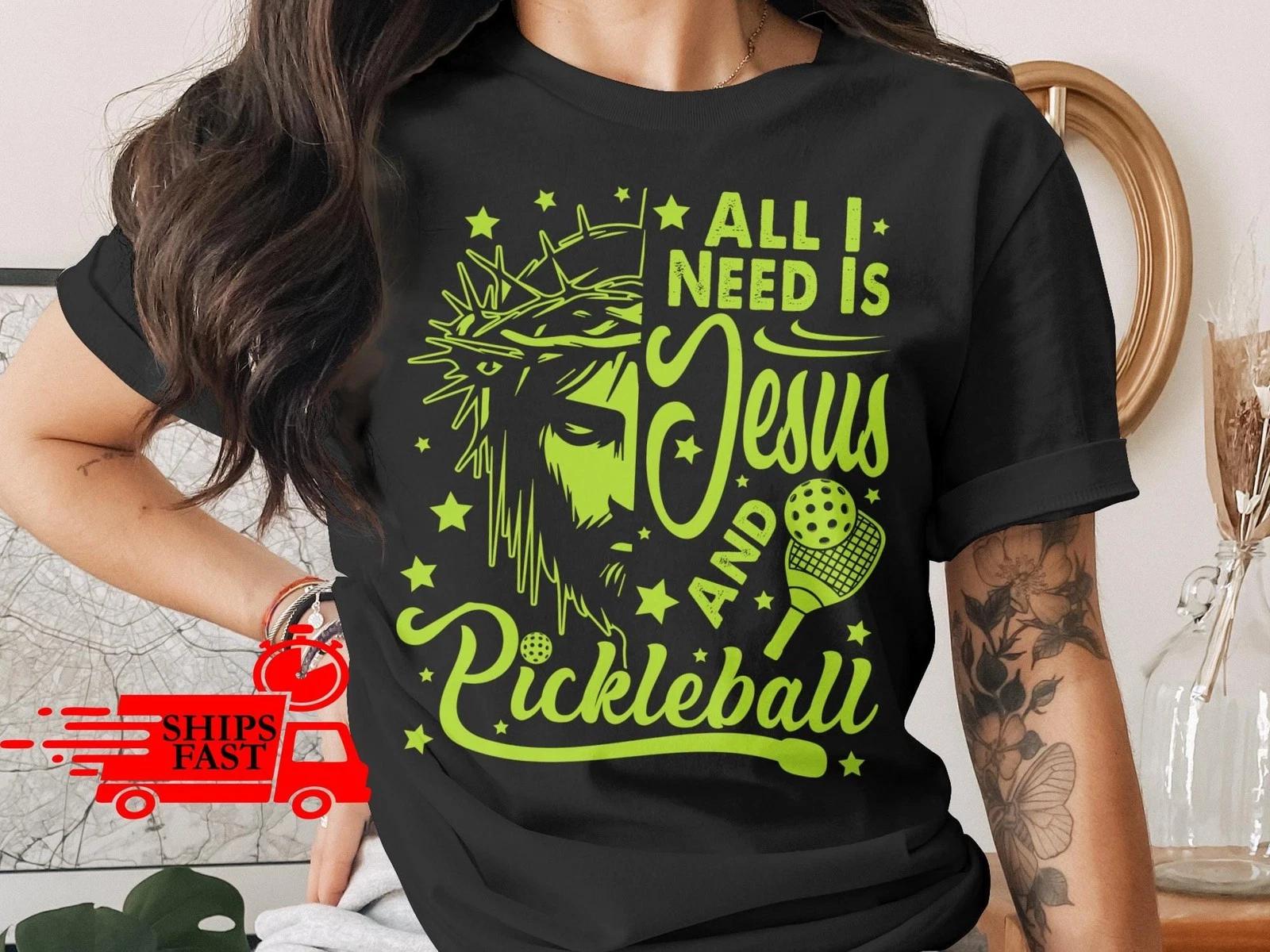 Jesus Pickleball Shirt Comfort Colors Christian Sports Tee Gift Idea S