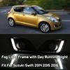LED Daytime Running Light DRL Assembly Fog Light Frame Fit For Suzuki Swift 2014 2015 2016, Car Accessorie