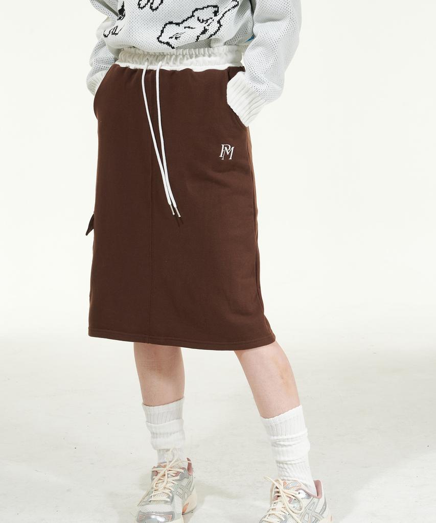 Peace Maker Official Cargo Midi Skirt (Brown)