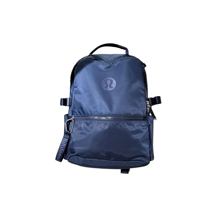 Lululemon New Crew 22L Brand Logo Zipper Closure Nylon Recycled Polyester Backpack Unisex Backpack Navy-Blue LU9B15S-031382 Pure Marine Blue
