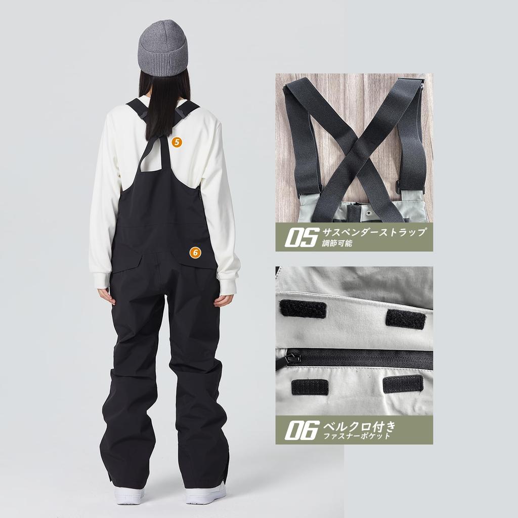 MORGEN SKY Snowboard Bib Ski Snow Unisex for Men and Outdoor Cold Weather Work Snow Mountain Water Pressure Resistant to HX2303 Wear, Pants, Overalls,