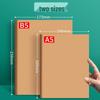 A5/A4 Black Kraft Paper Notebook with Lined, Grid, and Blank Pages - Extra Thick Saddle Stitch Book