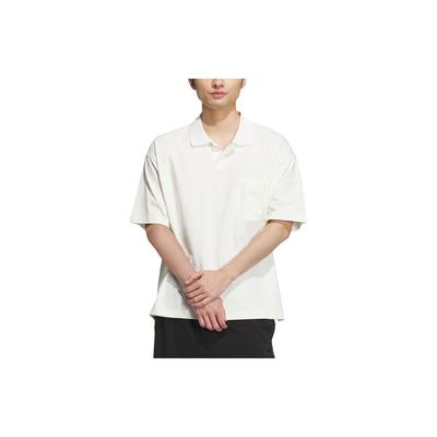 Relaxed Fit Sports Polo Shirt Men Tops Han-Jade-White IT3932