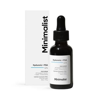 Minimalist 2% Hyaluronic Acid + PGA Serum for Intense Hydration, Glowing Skin & Fine Lines | Daily Hydrating Face Serum For Women & Men | 30 Ml
