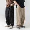 Japanese Style Men's Vintage Cotton Trousers Casual Spring Autumn Pants Solid Slightly Loose Long Pants