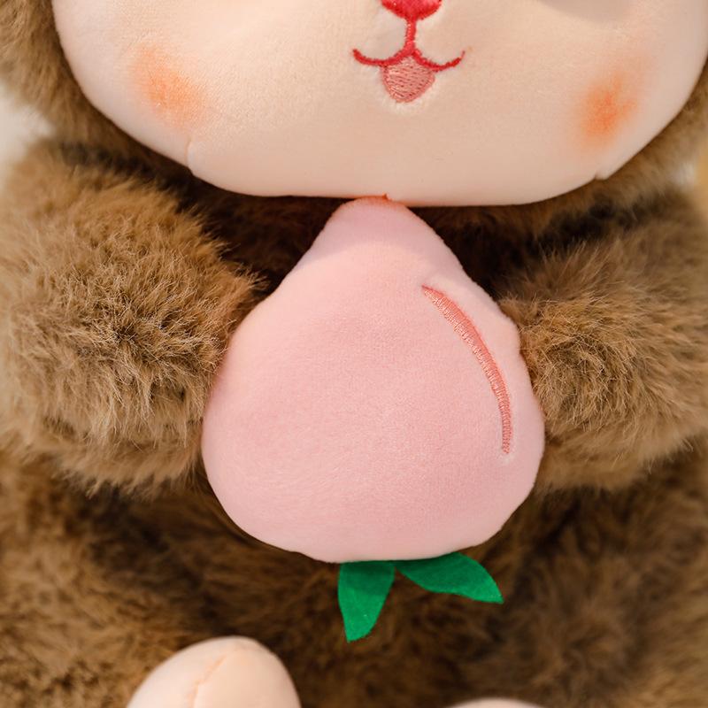 New Peach Monkey Plush Doll Zoo Gift Catch Machine Doll God Throw Gift Birthday Gift
