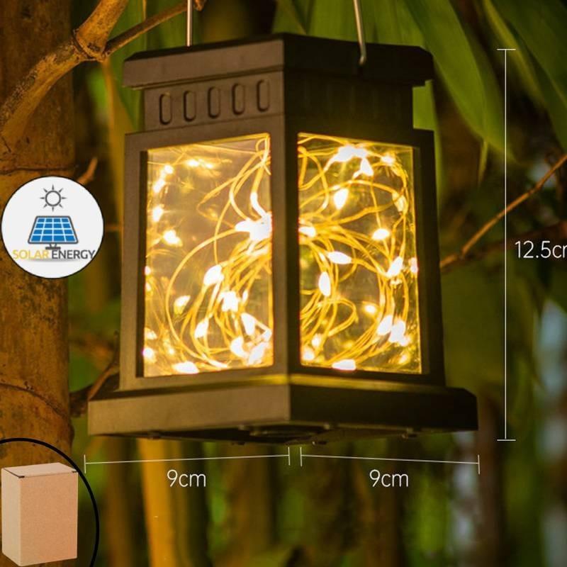 Waterproof Stainless Steel Solar Lantern With Flickering Candle Effect Led