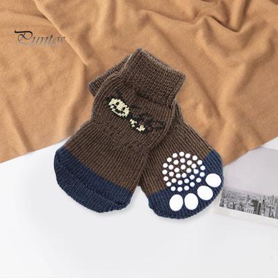 4 Stücke Haustier Socken Anti-Rutsch Bequeme Elastische Hundeschuhe Winter Weiche Warme Haustier Pfotenschutz Haustier