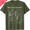 Funny Cat Physics Humor Design What Cats Really Think Tshirt Individuality Breathable And Comfortable Cotton Unisexs Tshirts