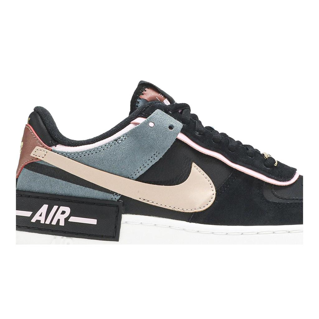 Nike Womens Air Force 1 Shadow 'Black Light Arctic Pink' (women's sizes) Black / Light Arctic Pink / Claystone Red / Metallic Red Bronze
