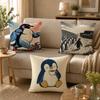 Vintage Penguin Work Out Cushion Cover Soft Short Plush SkinFriendly Cushion Case for MultiScene Use