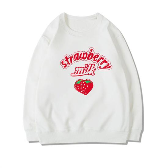 Tumblr Harajuku Kawaii Erdbeere Brief Hoodie Sweatshirt Frauen Kpop Chic süße rosa Sweatshirts warme Sweatshirt lässig Mädchen Top