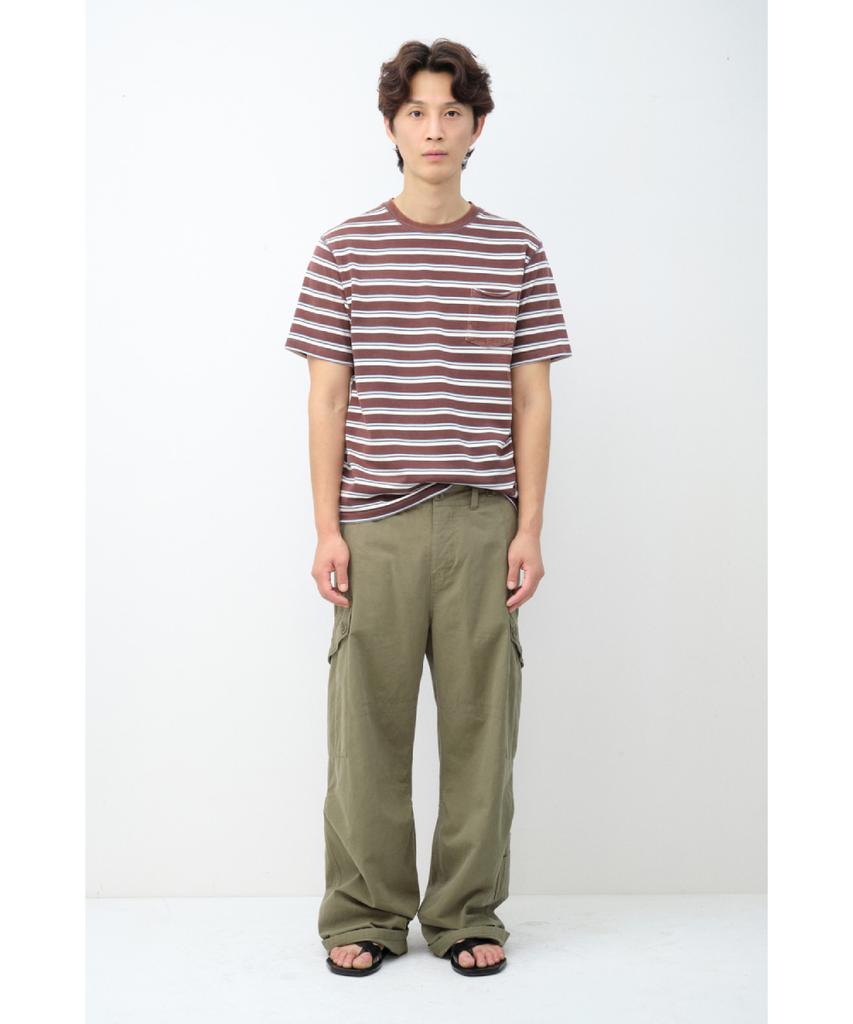 Haechinglum Bleached Stripe Tee Brown