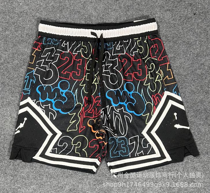 New 2026 summer loose and quick-drying men's AJ basketball shorts printed trendy sports casual pants source wholesale