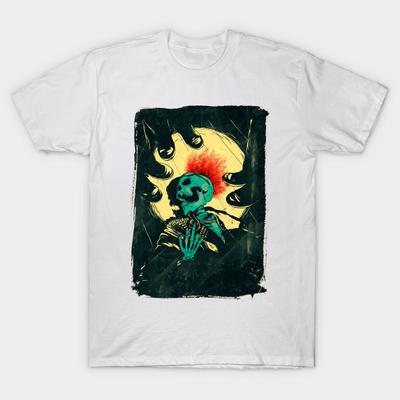 T-Shirt Damen Punk Skelett Harajuku Druck Kawaii T-Shirt Sommer Kurzarm Damen T-Shirt Top Tee