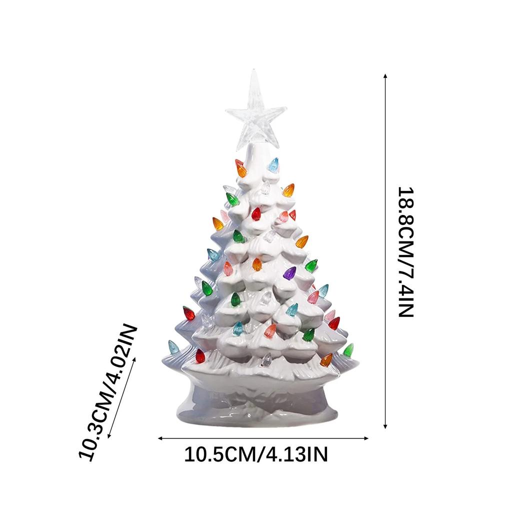 Ceramic Christmas Tree LED Desktop Decoration Ornament