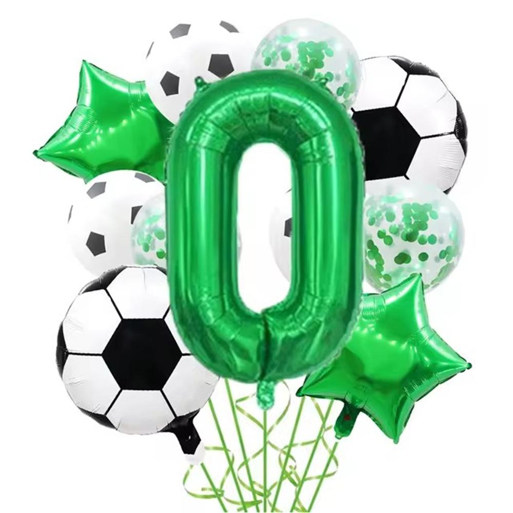 1 Set Helium Foil Globos Football Balloons Birthday Party Decorations Kids Boy 32Inch Green Number Ball Soccer Sports Supplies