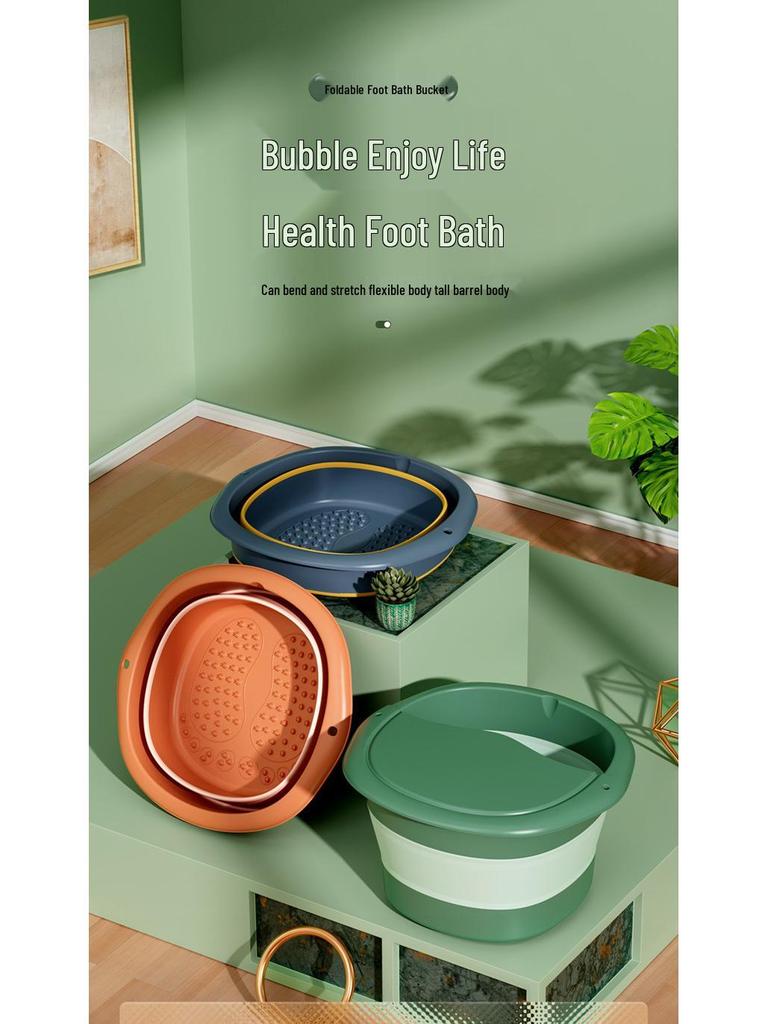 Compact Foldable Foot Bath with Massage & Calf Fumigation Basin
