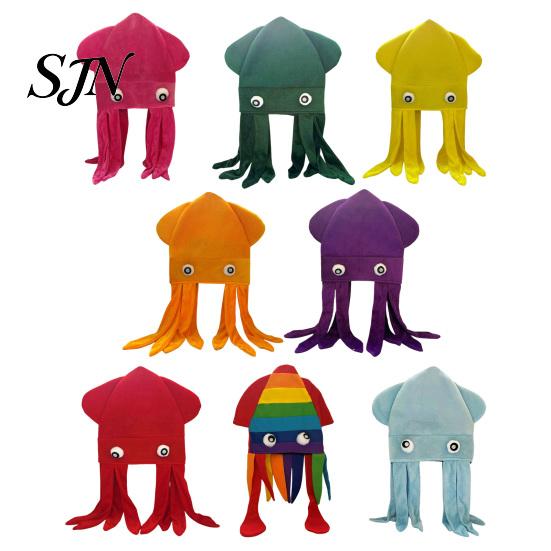 Accessori Divertenti per Photo Booth Cappello Polpo con Tentacoli, Cappello Peluche Creativo per Festa Cosplay Costume Morbido in Flanella e Fotografia, Copricapo Novità