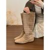 4Cm Inner Height Increase Retro Spice Girl Maillard Hollow Boots Women'S Summer Breathable Non-Slip Millennial Wind Thin Boots