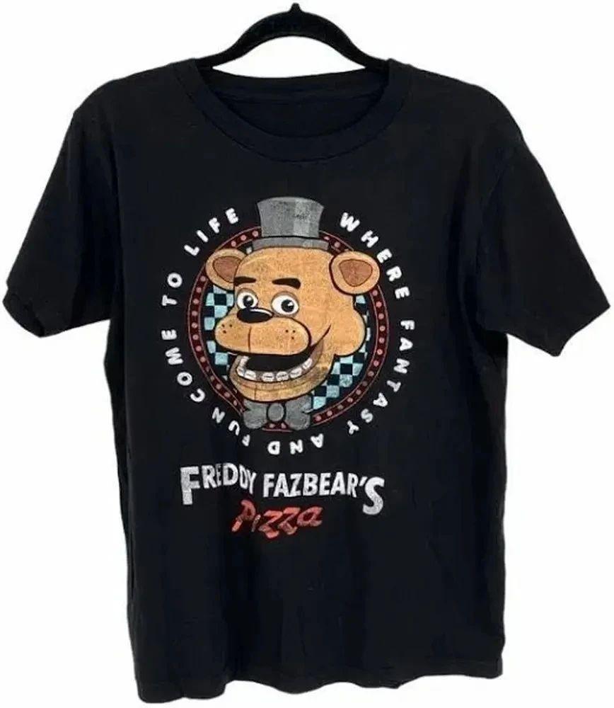 

Винтажная футболка Y2k P21 Игра FNAF В Фредди Футболки Принт Хлопковые Топы Повседневные Свободные Горячие Игры Короткий Рукав Унисекс S